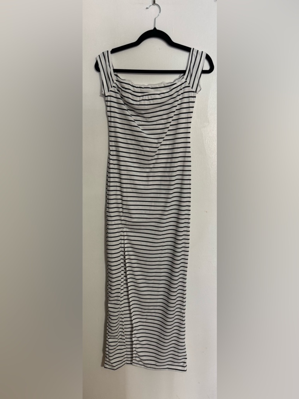 SHEIN Black and White Stripe Ribbed Dress - size M or Size 6 NIB